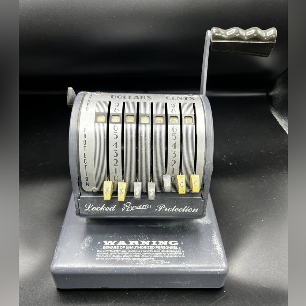 Paymaster Series X-550 Check Writer 7 Column with key